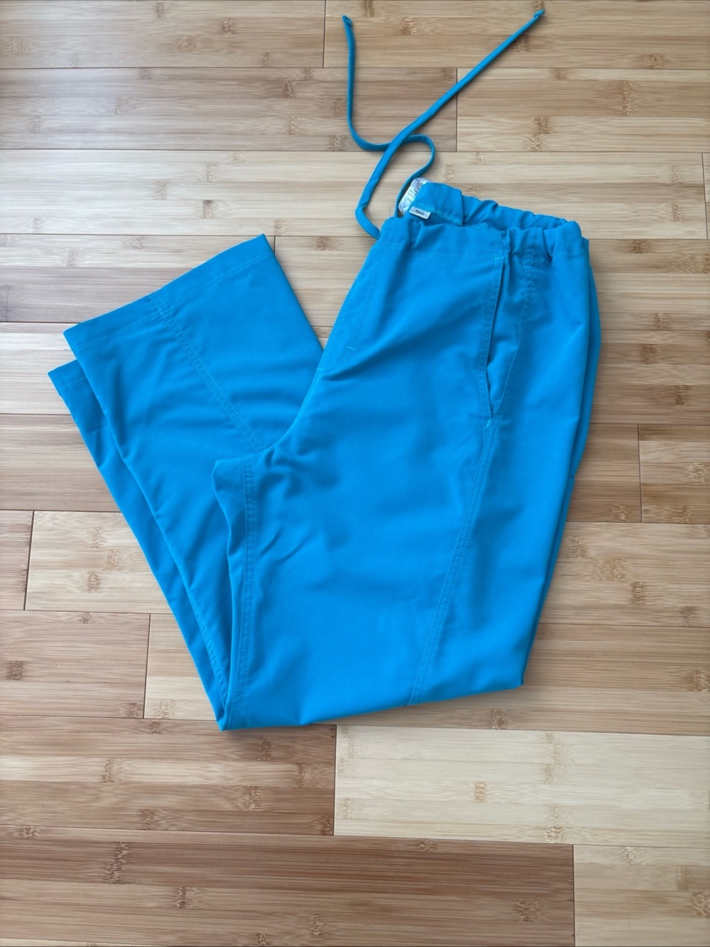 Women Turquoise Blue Scrub Pants Drawstring Waist Size M Tall Medical Uniform 
I